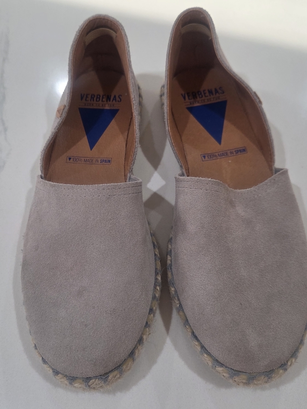 Verbenas Blue Leather Carmen Suede Slip On Espadrilles Womens Size 38 EU - Picture 15 of 15